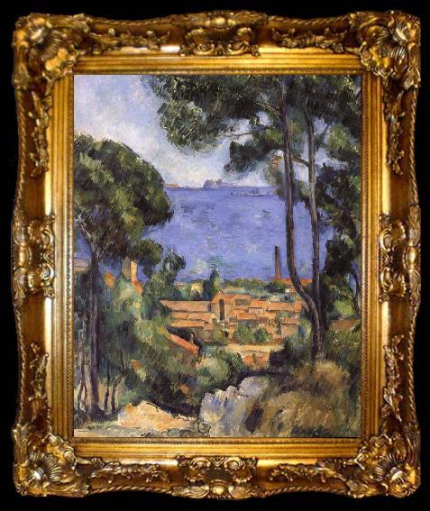 framed  Paul Cezanne seaside scenery, ta009-2